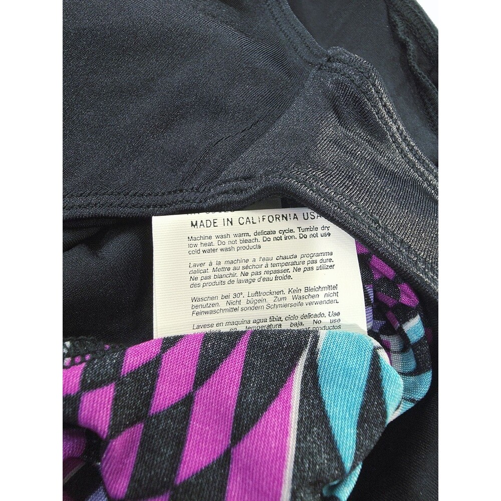 Gilda Marx VTG High Neck Keyhole Geometric Tank Leotard AXS Adult XS (Y/J) Black - Picture 10 of 15